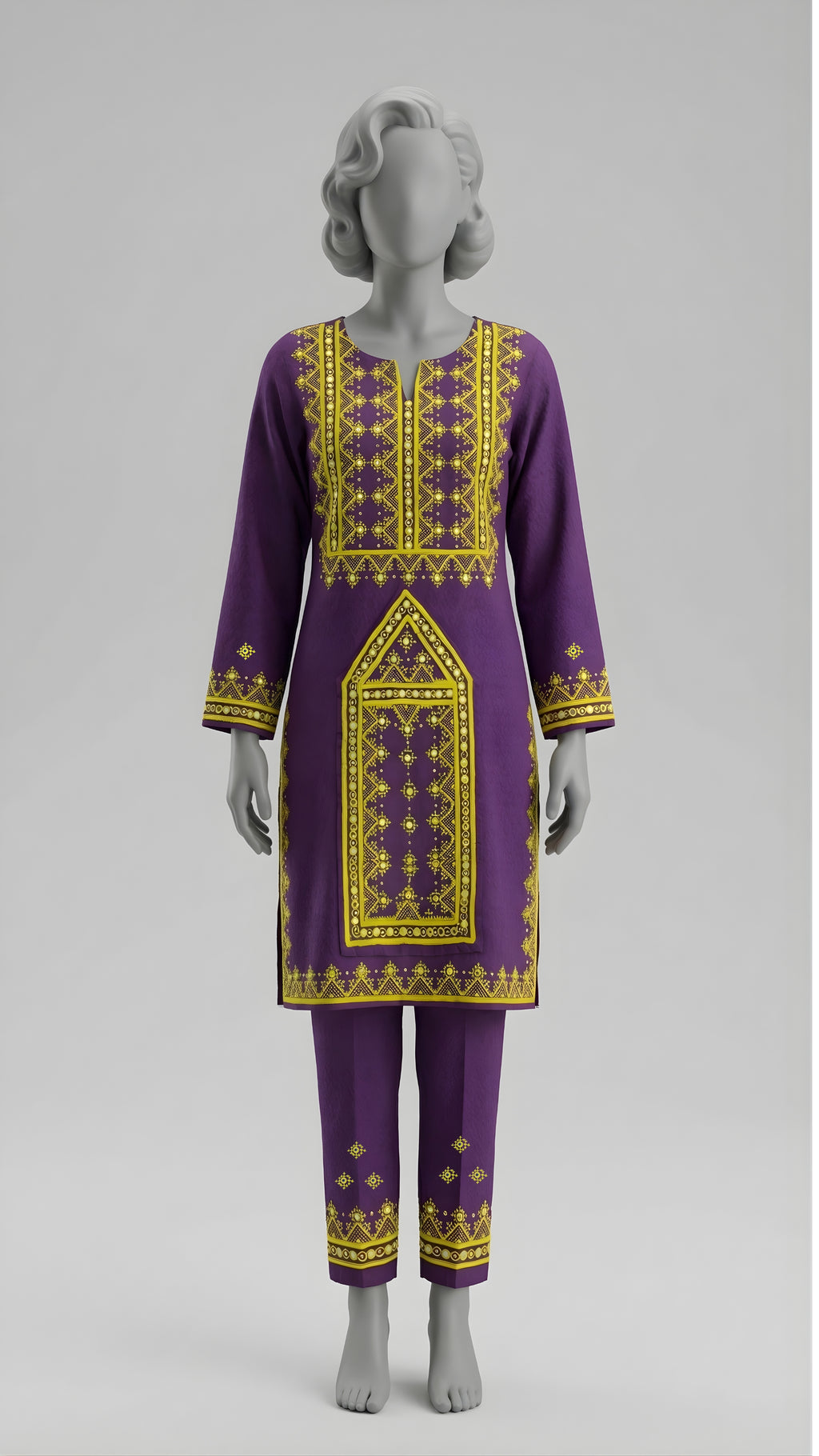 Balochi handmade embroidered suit with traditional needlework