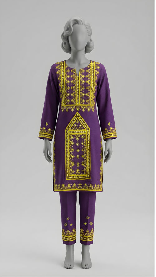 Balochi handmade embroidered suit with traditional needlework