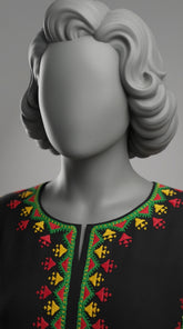  Black hand embroidered lawn suit with Balochi Adda work
