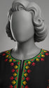 Black hand embroidered lawn suit with Balochi Adda work
